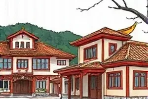 深蓝回廊画面：走廊尽头第七次亮起的门缝光